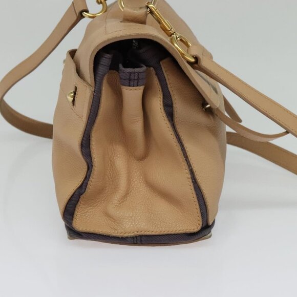SAINT LAURENT Muse Two Hand Bag Leather 2way Beige Gold - Picture 4 of 16